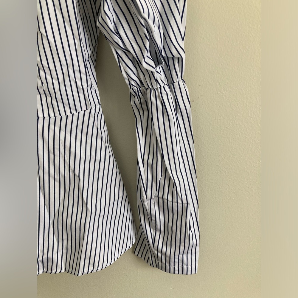 Harshman Marcela Navy Pinstripes Blouse - Picture 6 of 9